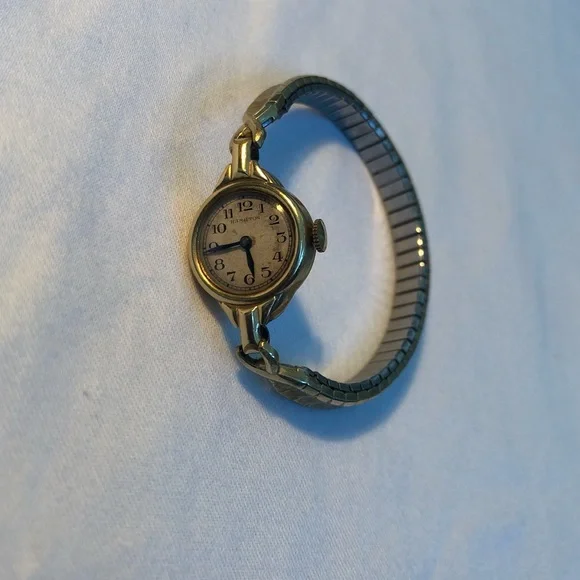 Vintage Hamilton S & W Ladies Watch 14k Gold Filled NOT Working Speidel Stretch - Picture 9 of 14